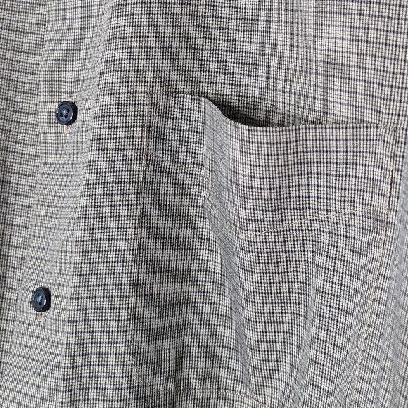 VanHeusen Wrinkle Free Brown Plaid Dress Shirt size Men's L 16 - Picture 6 of 10